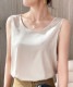 シンプルサテン インナー タンクトップ トップス