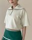 ゴルフ 韓国 セーラーカラー 半袖トップス	