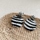 PU レザー 大きめ ゼブラ柄 ピアス