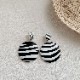 PU レザー 大きめ ゼブラ柄 ピアス