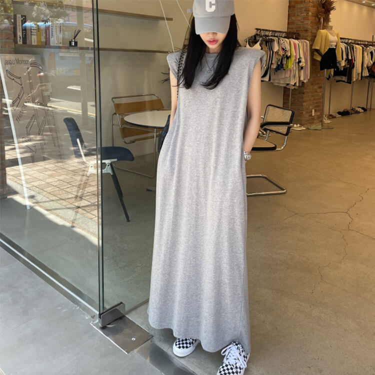 バッククロス 背中見せ Aライン ロングワンピース