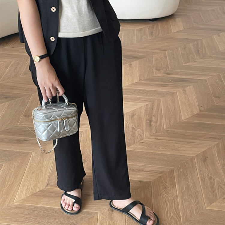 ダイヤ柄キルティング ミニ ボックス ポシェット