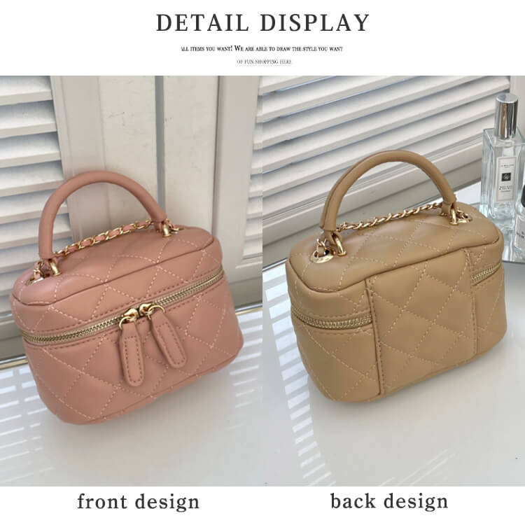 ダイヤ柄キルティング ミニ ボックス ポシェット