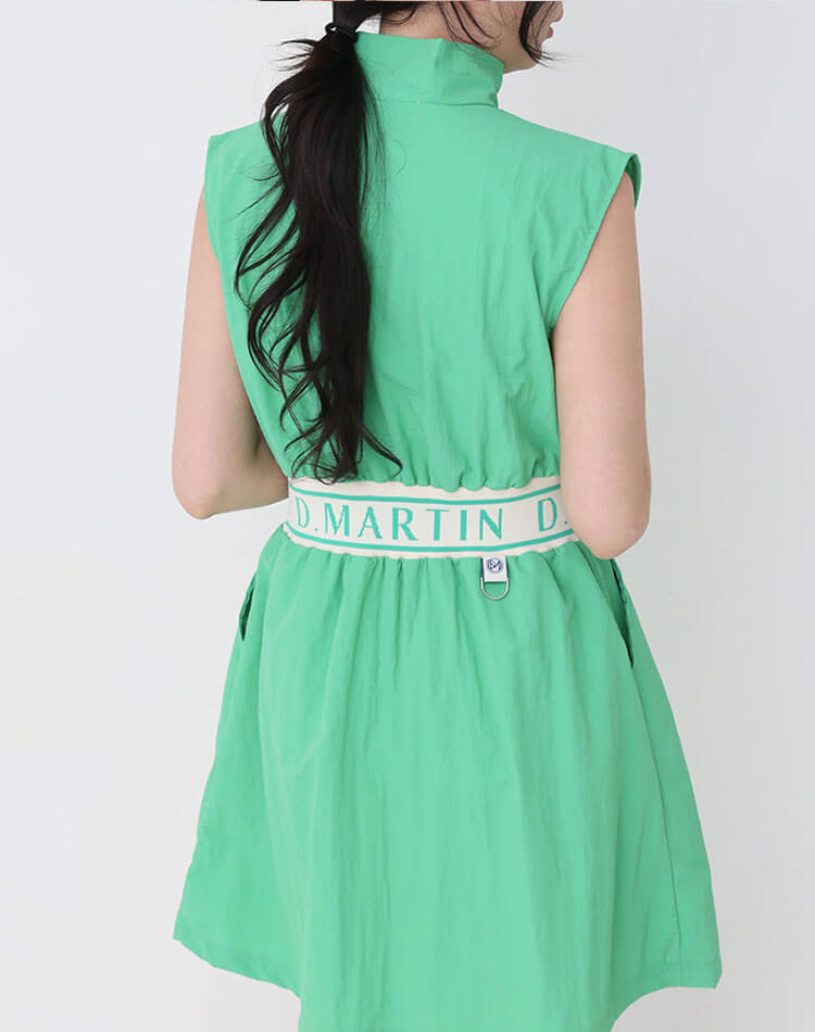 ジップアップ ワンピース ゴルフ レディース ノースリーブ