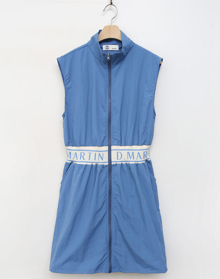 ジップアップ ワンピース ゴルフ レディース ノースリーブ