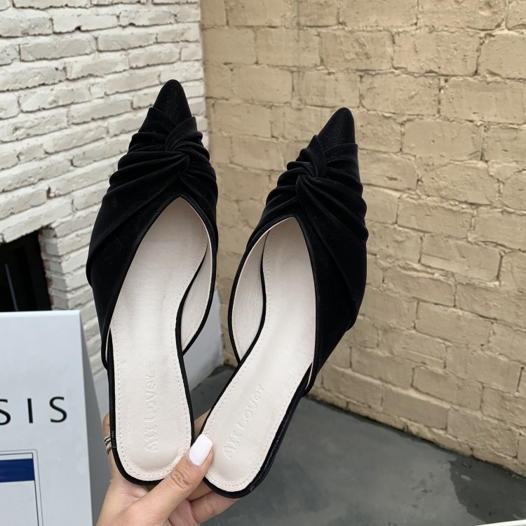 クロスリボン ポインテッドトゥサンダル