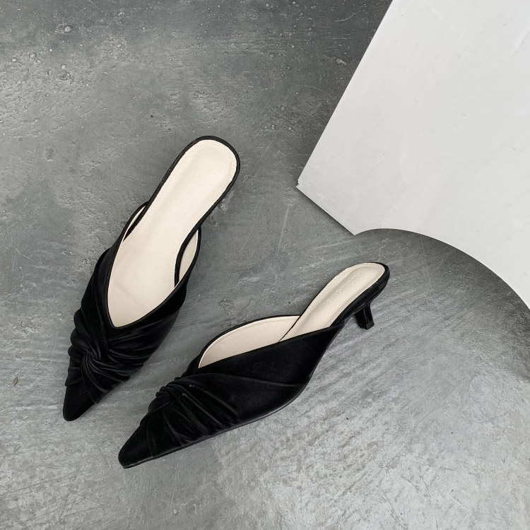 クロスリボン ポインテッドトゥサンダル