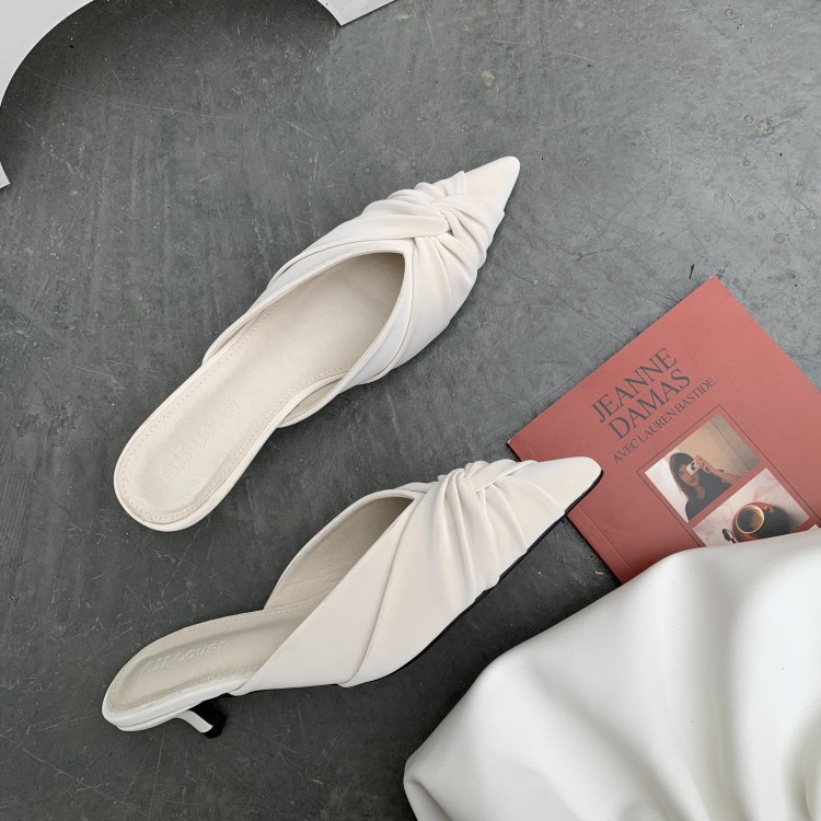 クロスリボン ポインテッドトゥサンダル