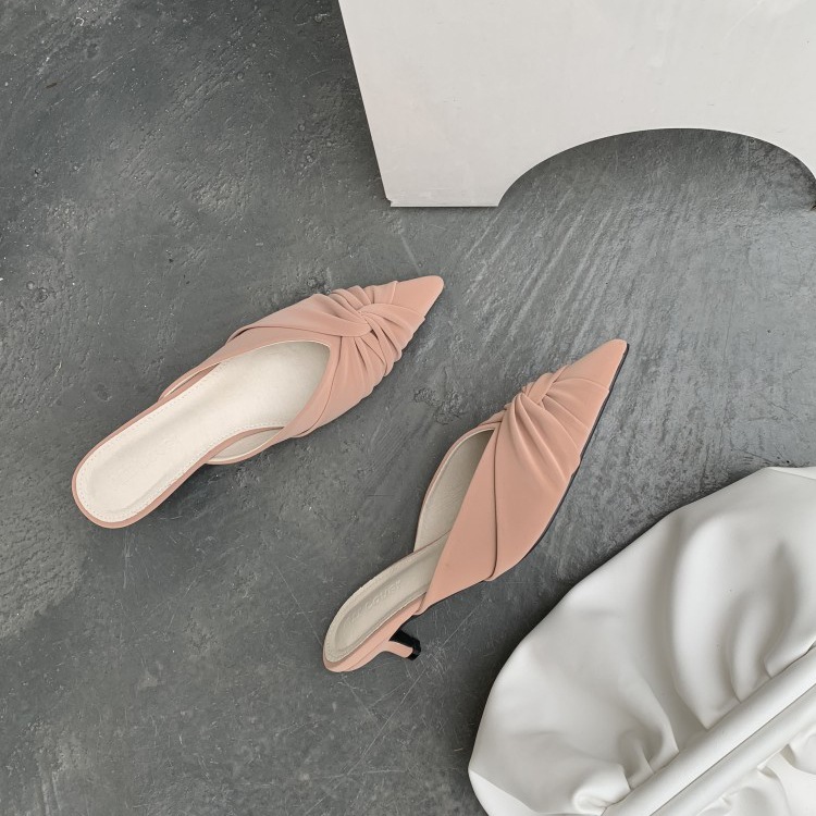 クロスリボン ポインテッドトゥサンダル