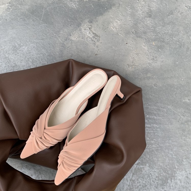 クロスリボン ポインテッドトゥサンダル