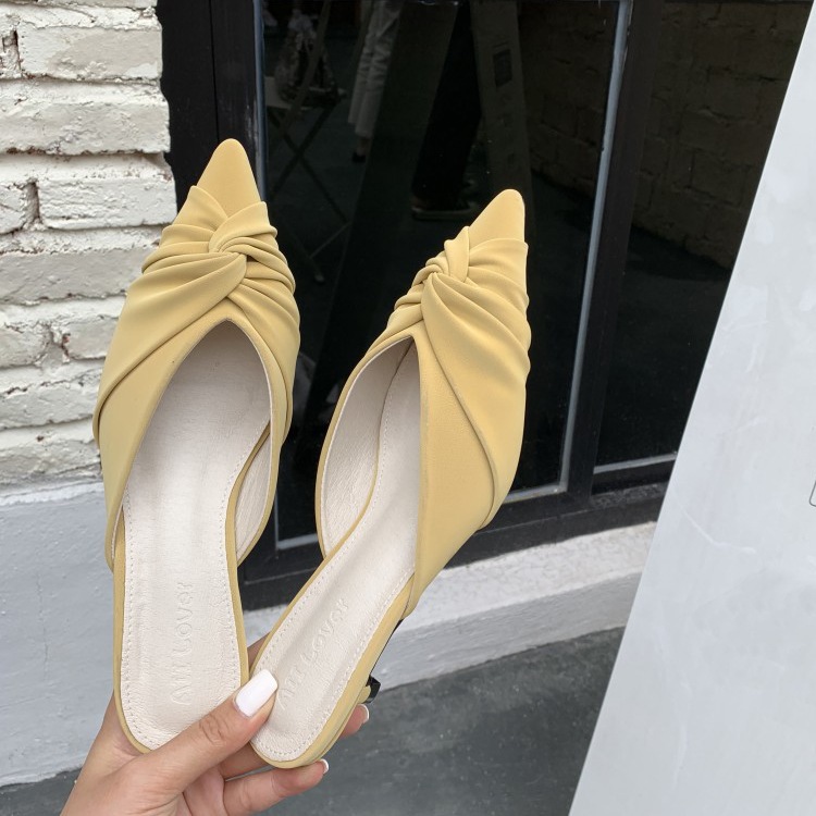 クロスリボン ポインテッドトゥサンダル