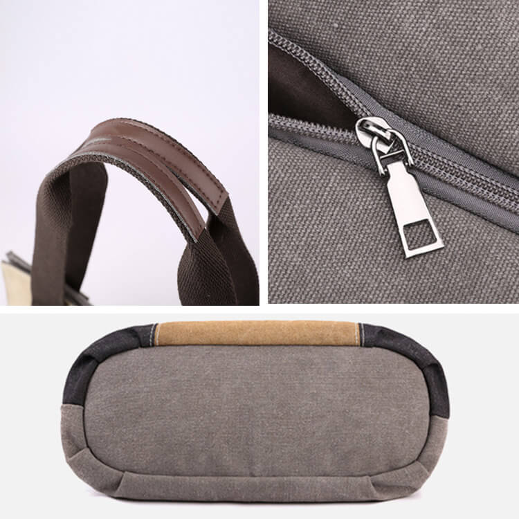 3WAY バイカラー パッチワーク キャンバスバッグ