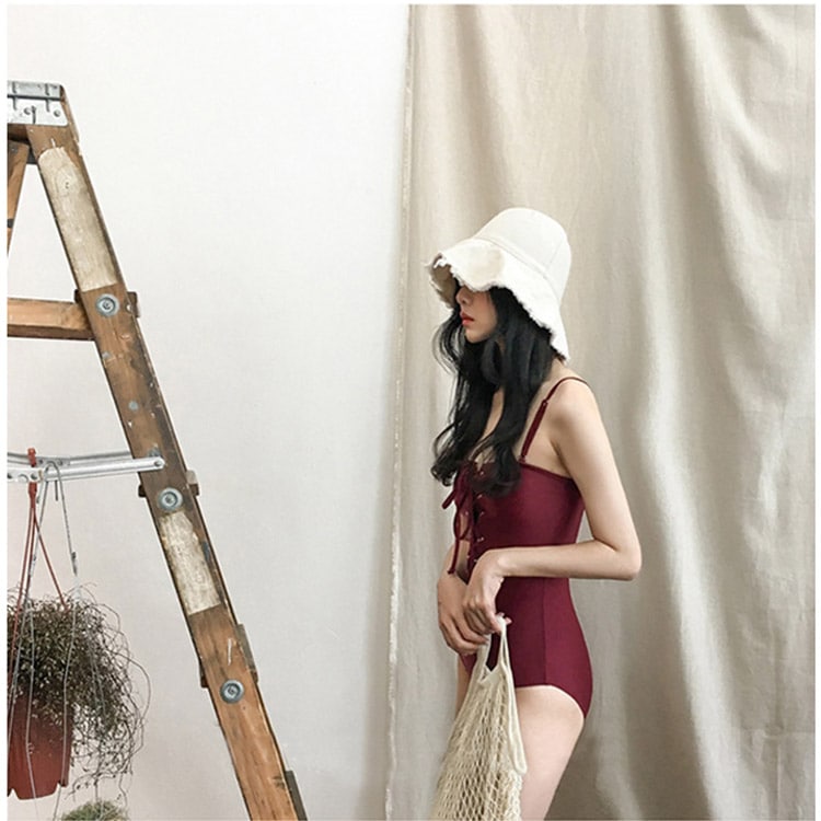 セクシーな編み上げ ワンピース 水着