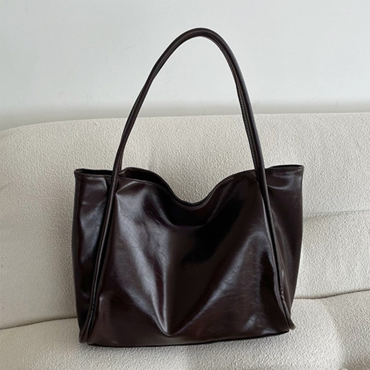 ソフトレザー シンプル 大きめ トートバッグ