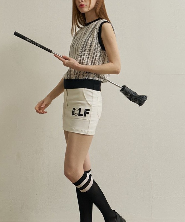 韓国ゴルフウェア ホワイト ショート丈 ミニスカート