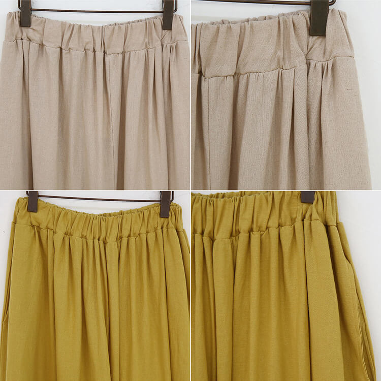 リネン 九分丈 スカーチョ