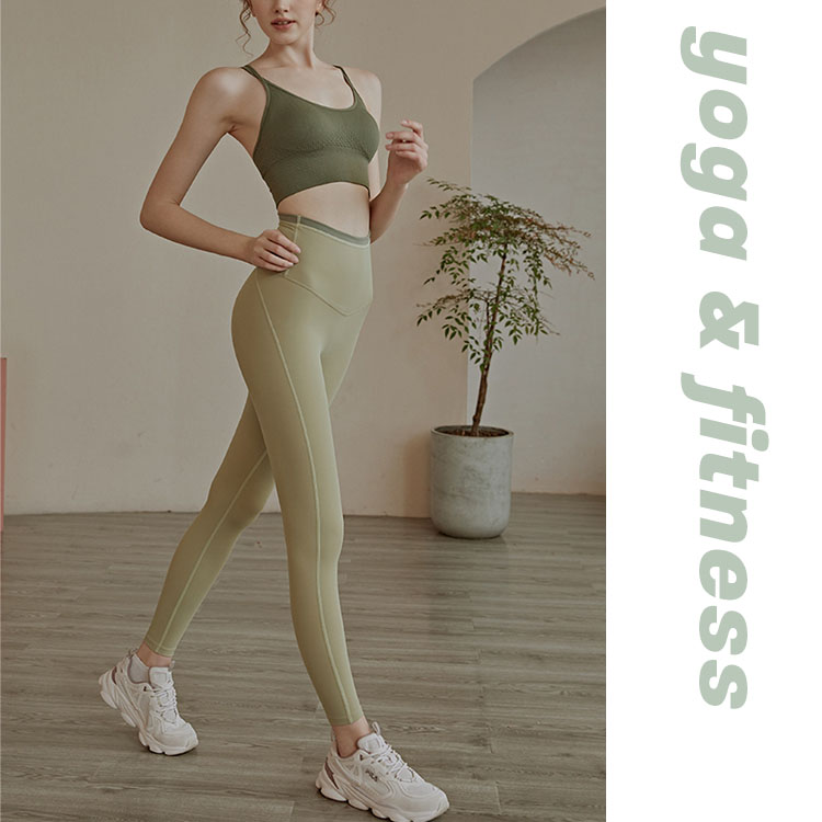 ウエストバイカラー ハイウエスト レギンス ヨガウエア