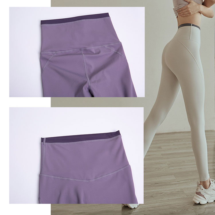 ウエストバイカラー ハイウエスト レギンス ヨガウエア