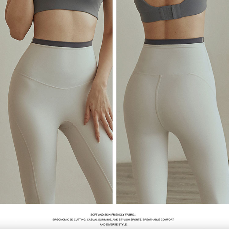 ウエストバイカラー ハイウエスト レギンス ヨガウエア