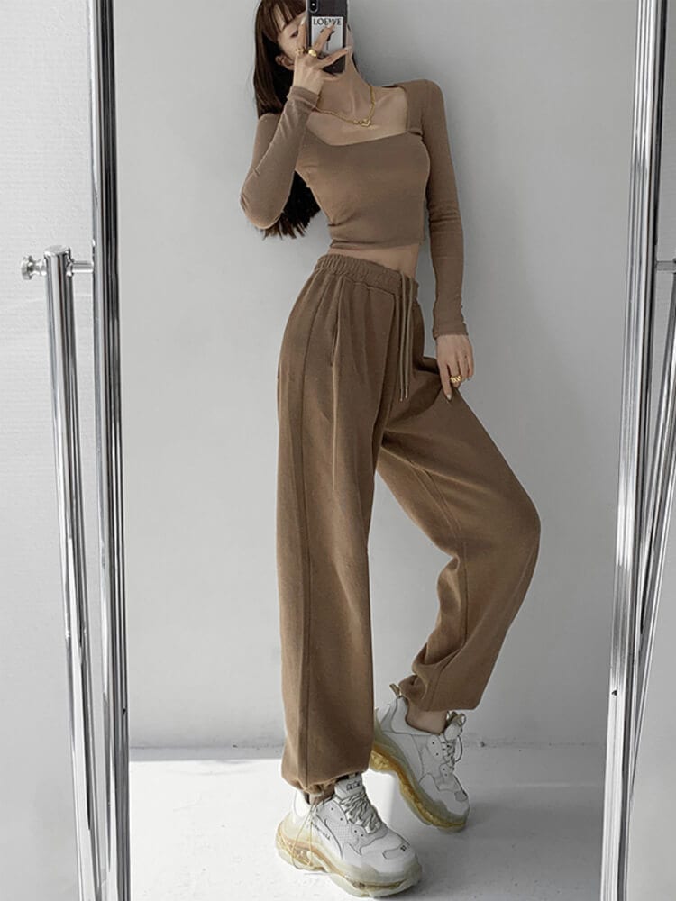 裏起毛 カジュアル 絞り紐 スウェットパンツ