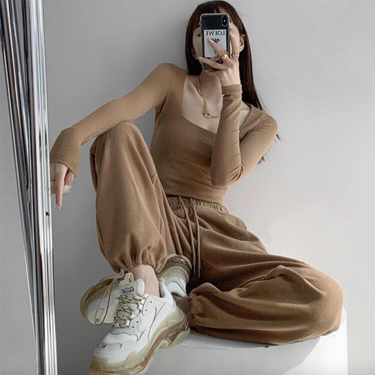 裏起毛 カジュアル 絞り紐 スウェットパンツ