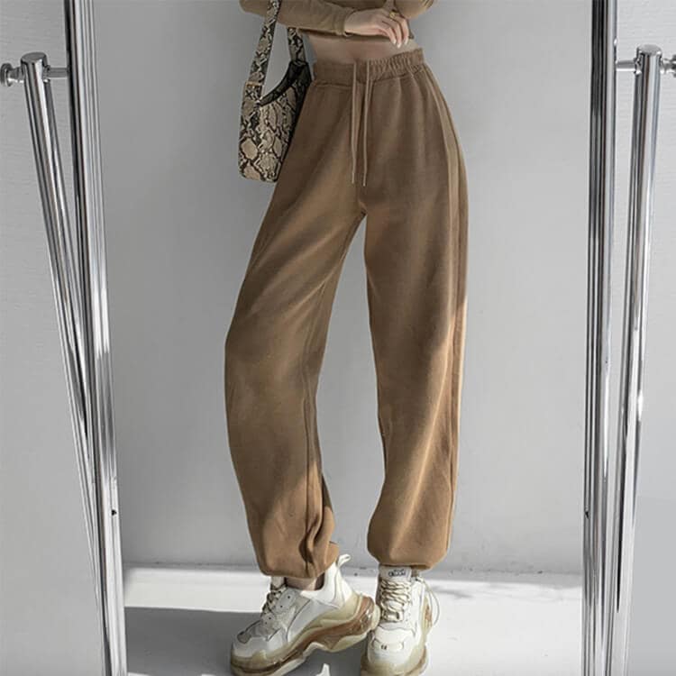 裏起毛 カジュアル 絞り紐 スウェットパンツ