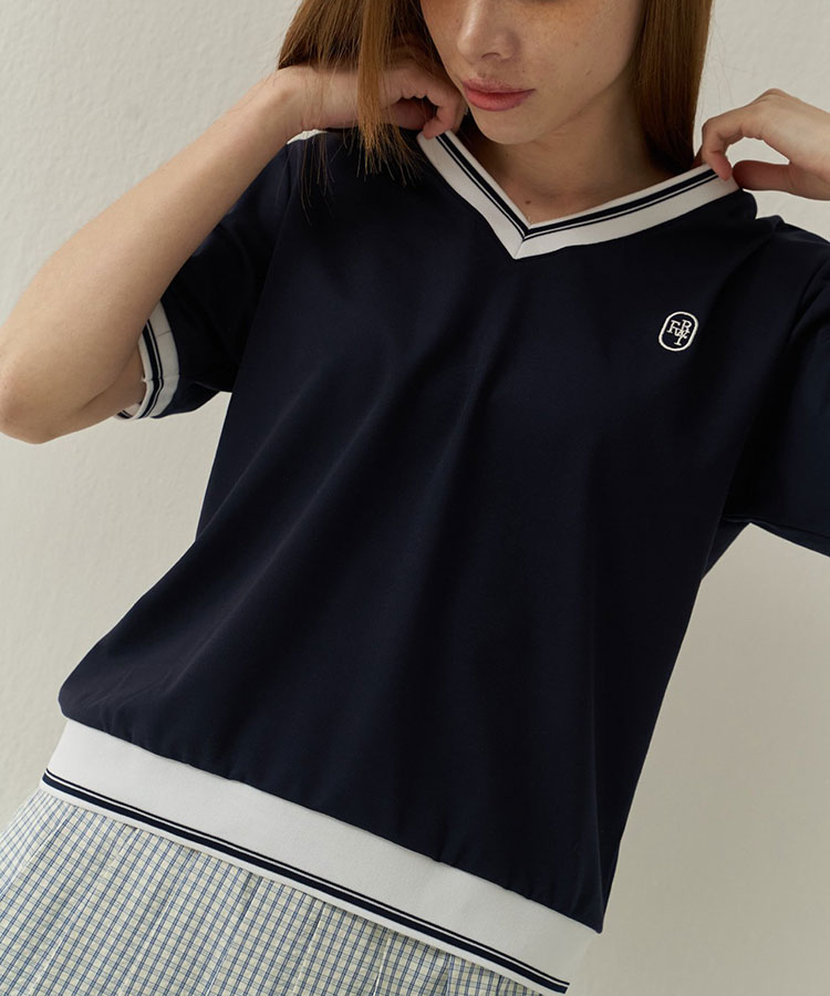 韓国ゴルフウェア Ｖネック 半袖 Ｔシャツ