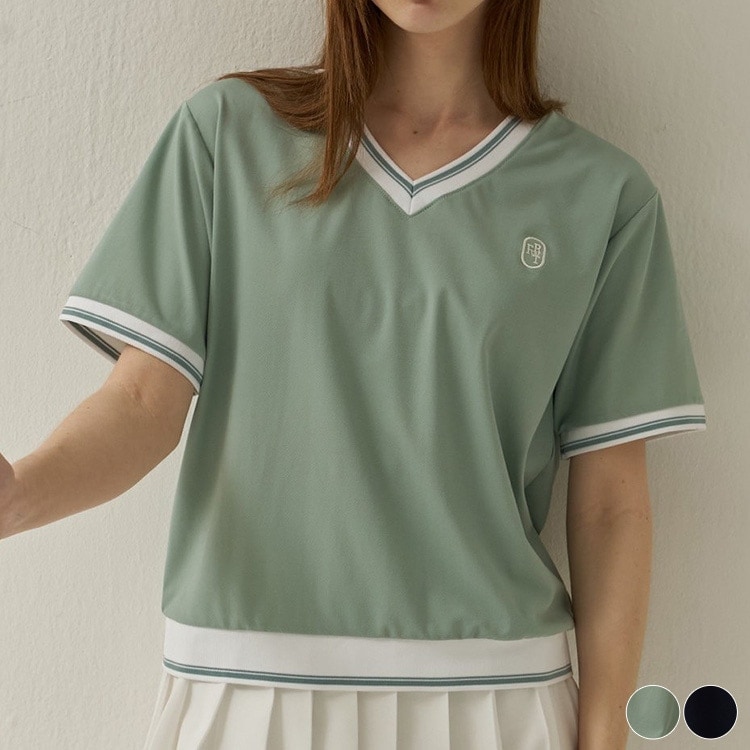 韓国ゴルフウェア Vネック 半袖 Tシャツ | スポーツウエア | 韓国