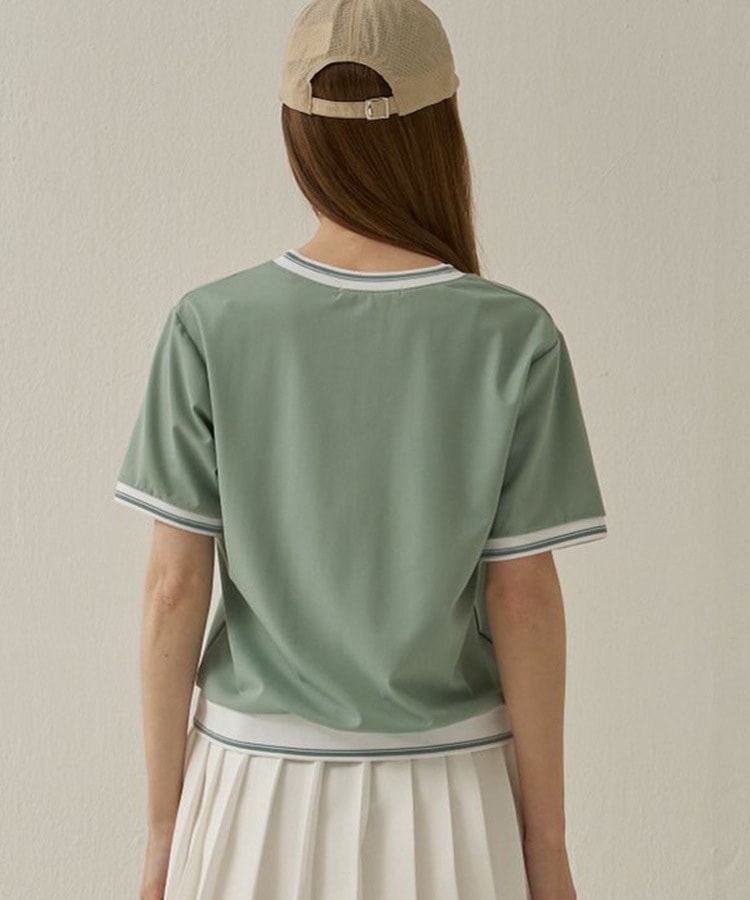 韓国ゴルフウェア Ｖネック 半袖 Ｔシャツ