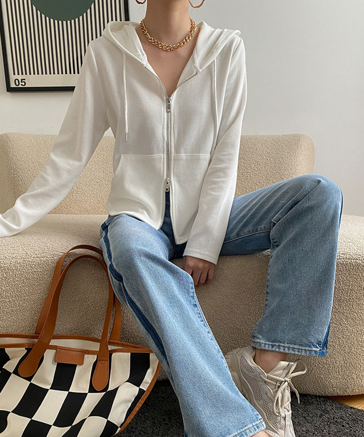 くびれカット ダブル ジップアップ パーカー

