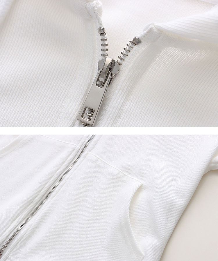 くびれカット ダブル ジップアップ パーカー

