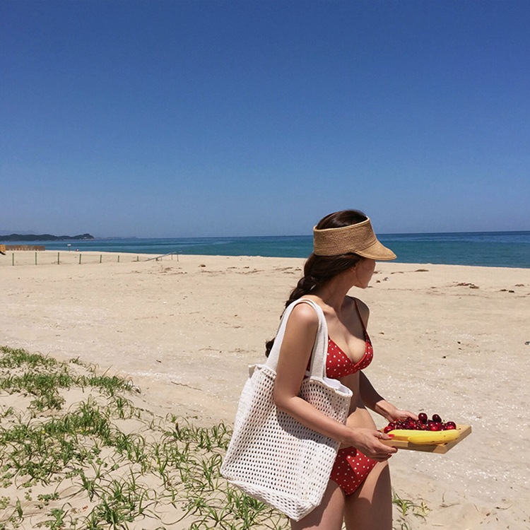 おおきめつばがかわいい ストロー編み サンバイザー