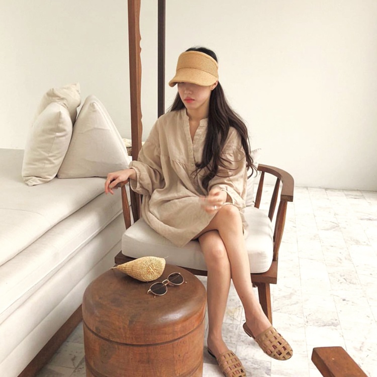 おおきめつばがかわいい ストロー編み サンバイザー