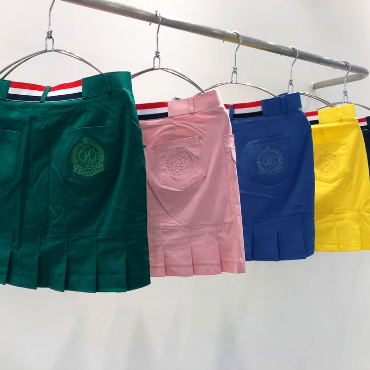 韓国ゴルフウェア ショート丈  パックプリーツ ミニスカート