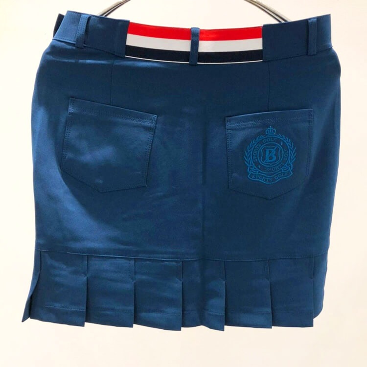 韓国ゴルフウェア ショート丈  パックプリーツ ミニスカート