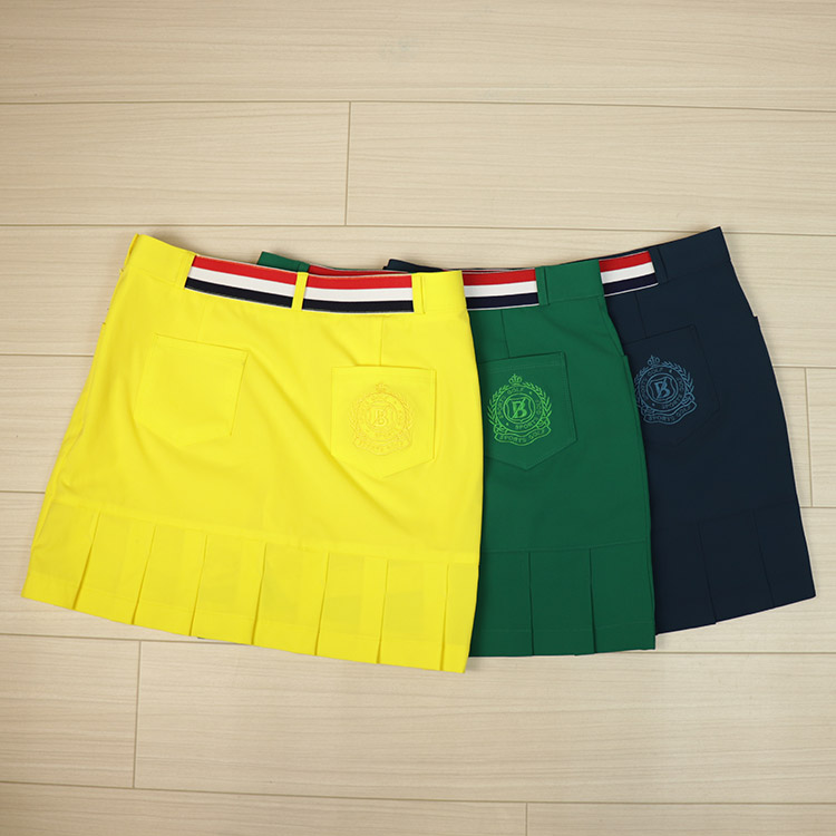 韓国ゴルフウェア ショート丈  パックプリーツ ミニスカート