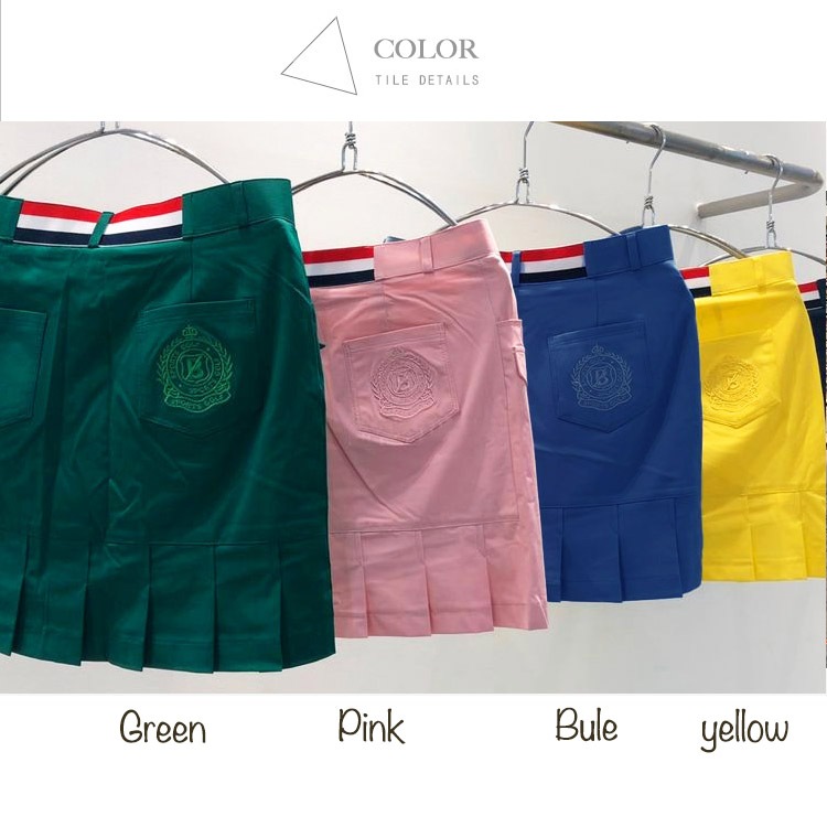 韓国ゴルフウェア ショート丈  パックプリーツ ミニスカート