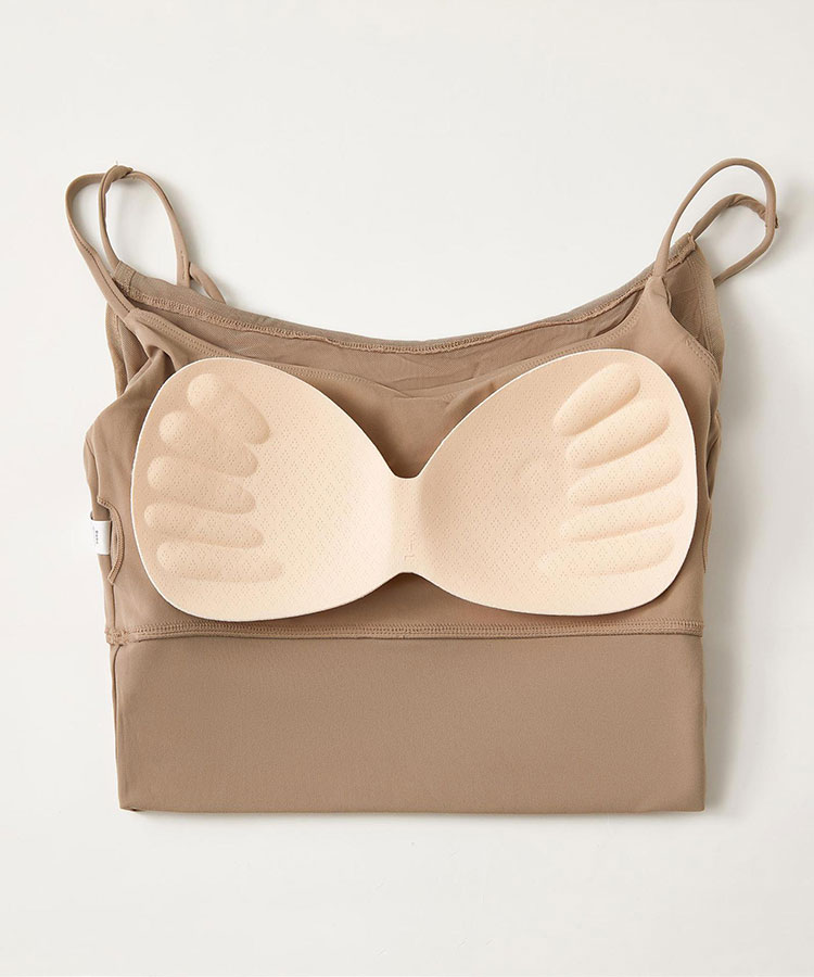 Ｕネック レイヤード メッシュ タンクトップ ヨガウェア

