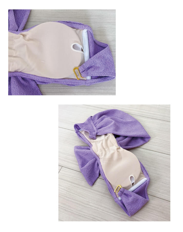 ねじり リボン ワンショルダー ハイウエスト ビキニ 水着