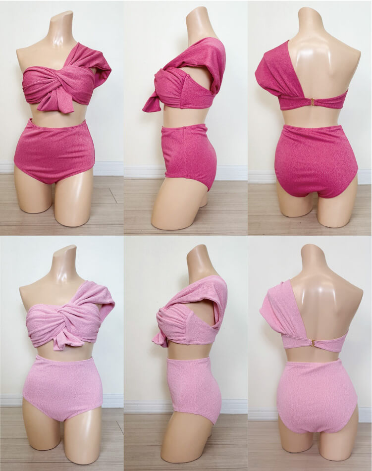 ねじり リボン ワンショルダー ハイウエスト ビキニ 水着 | 水着