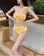 ねじり リボン ワンショルダー ハイウエスト ビキニ 水着