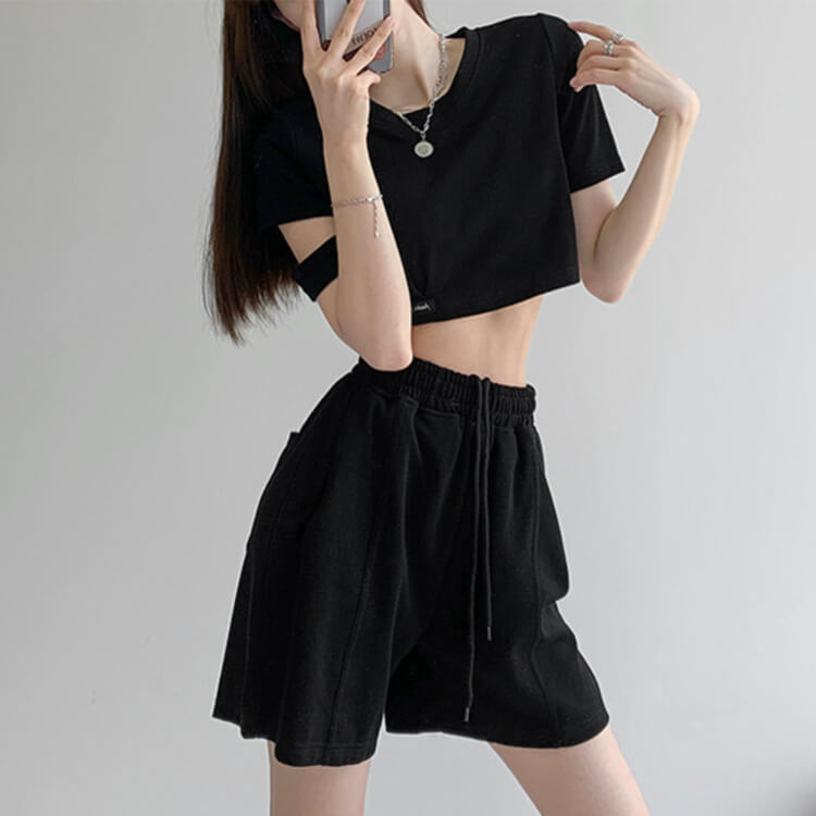 10color センタータック スウェット ハーフパンツ