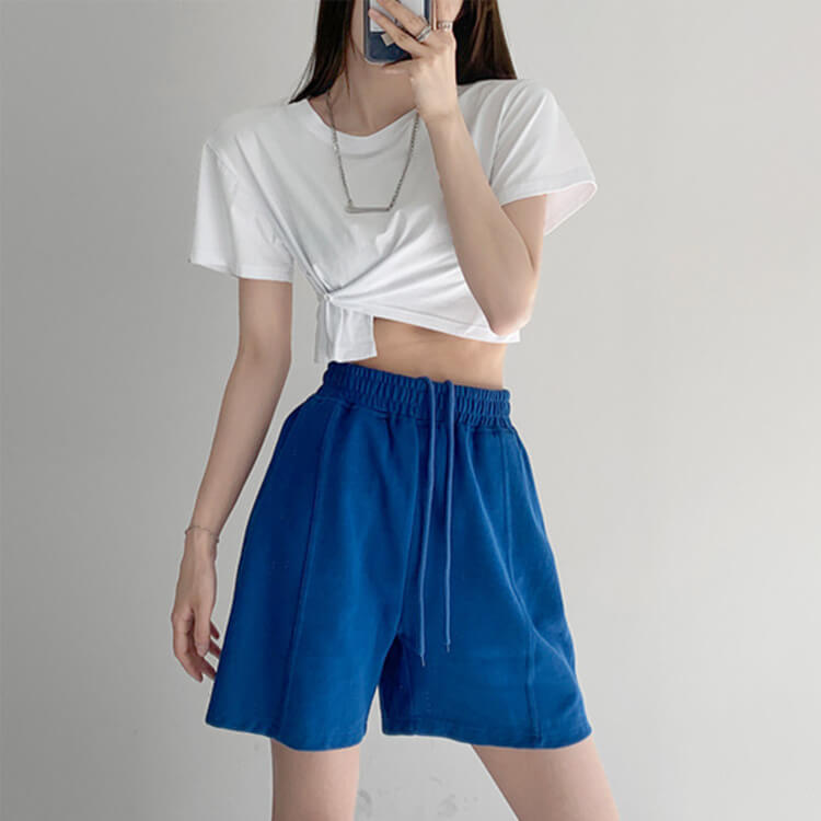 10color センタータック スウェット ハーフパンツ | レディース