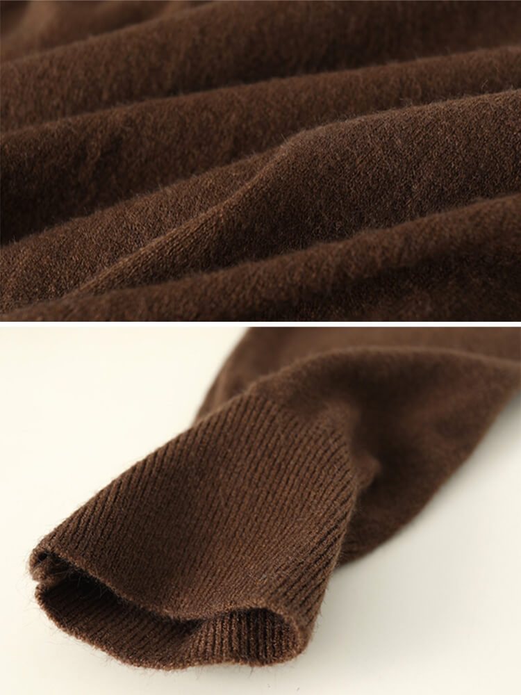 ゆったりシンプル ハイネック ニットトップス