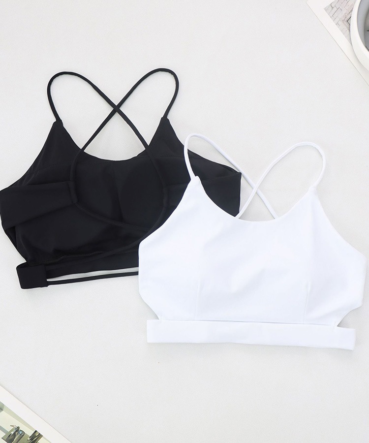 バッククロス ショート丈 カップ付き ブラトップ 

