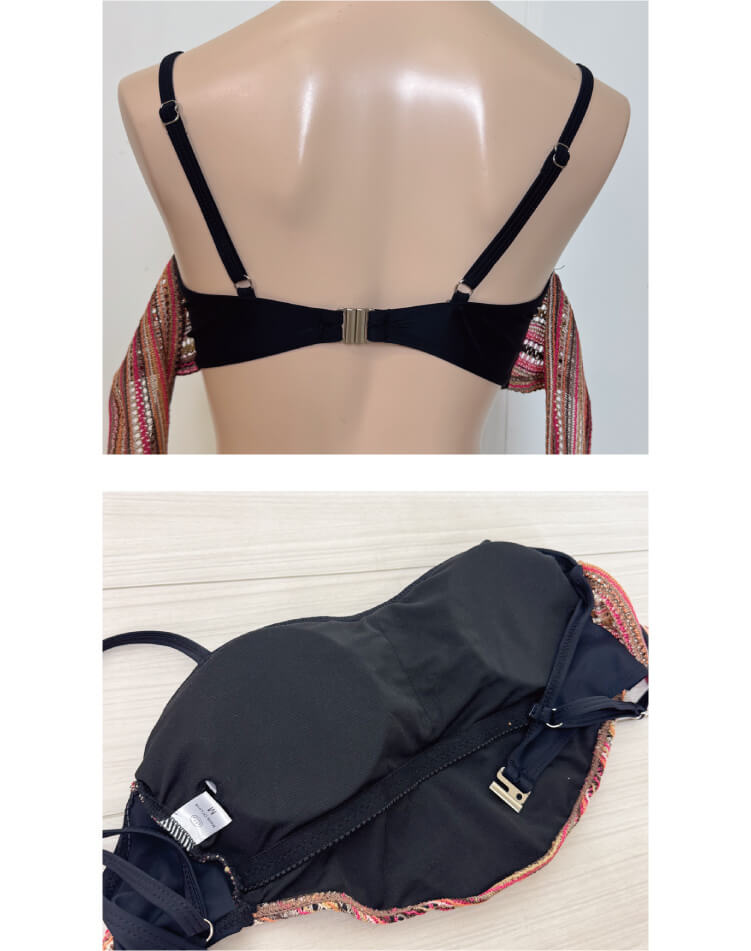 3WAY リボン クロシェニット 異素材 ビキニ 水着