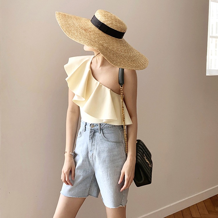 ビックフリル ワンショルダー ワンピース 水着