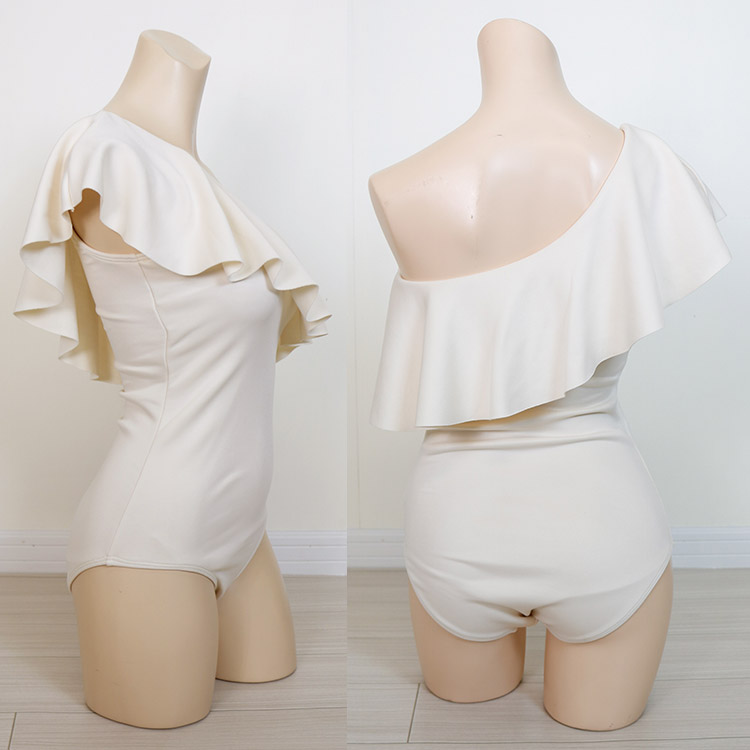 ビックフリル ワンショルダー ワンピース 水着