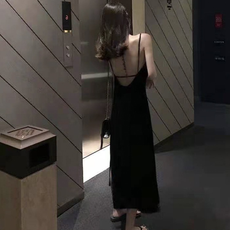 バックシャン 背中みせ キャミソール ロングワンピース