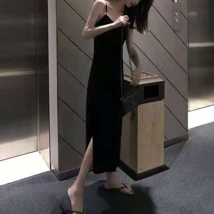 バックシャン 背中みせ キャミソール ロングワンピース